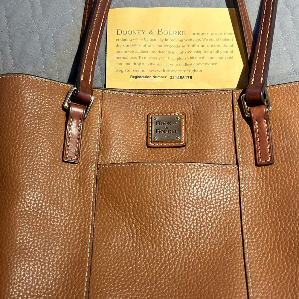 Gently Loved Authentic Dooney & Bourke  Tan Pebble Grain Lexington Registered